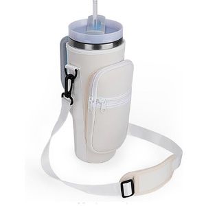 Crossbody Thermal Cup Holder With Zipper Compartments - Great Gift Ideas
